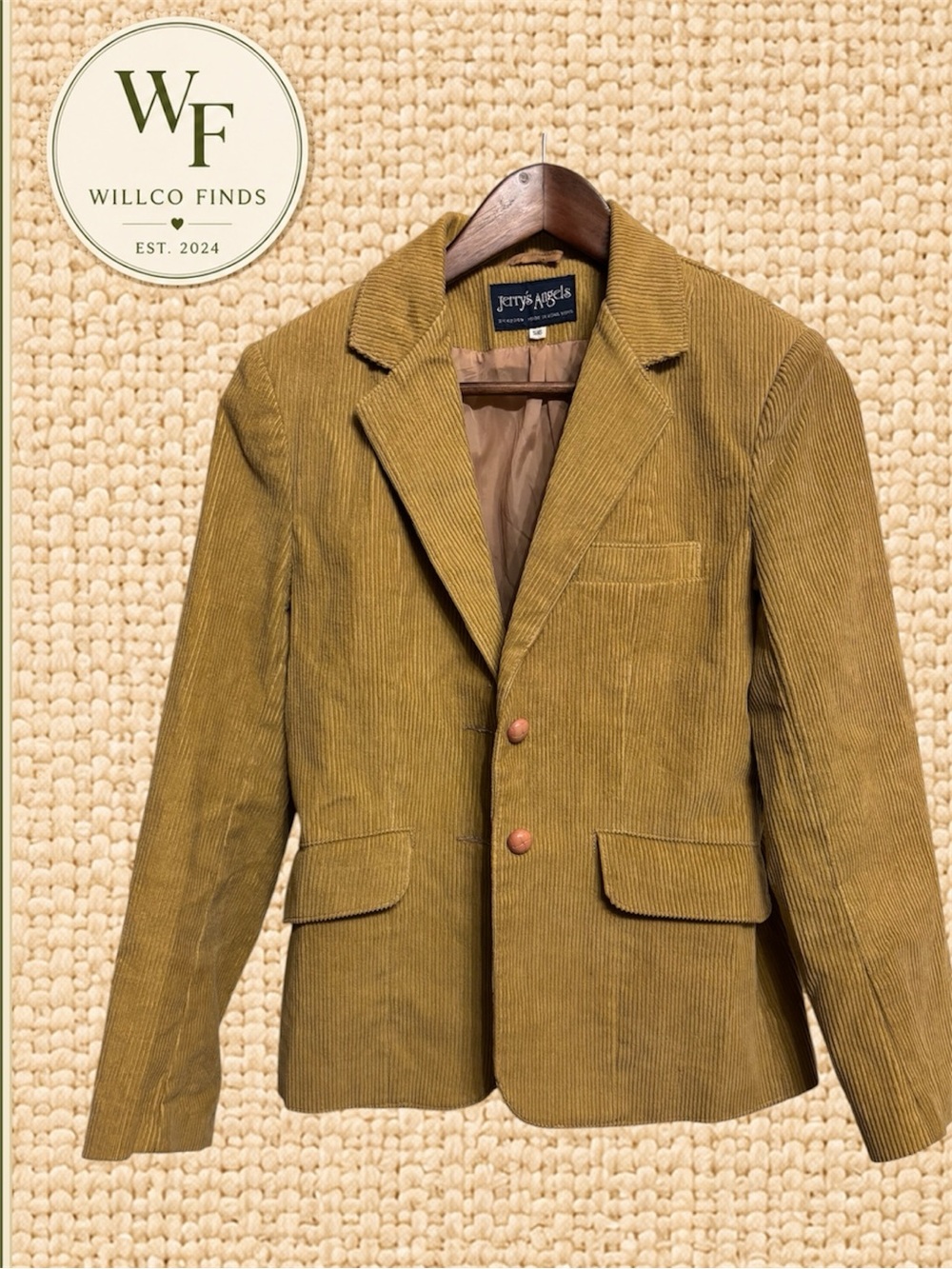 Jerry’s Angels Vintage Corduroy Women’s Blazer Size 5/6 Camel Tan Retro Jacket
